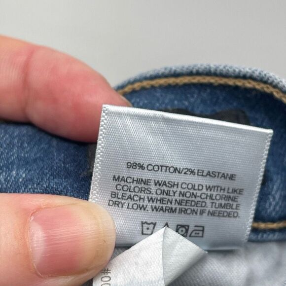 Express Womens Super High Rise Jeans Mom Button Fly Stretch 14 Regular Blue - Picture 4 of 11